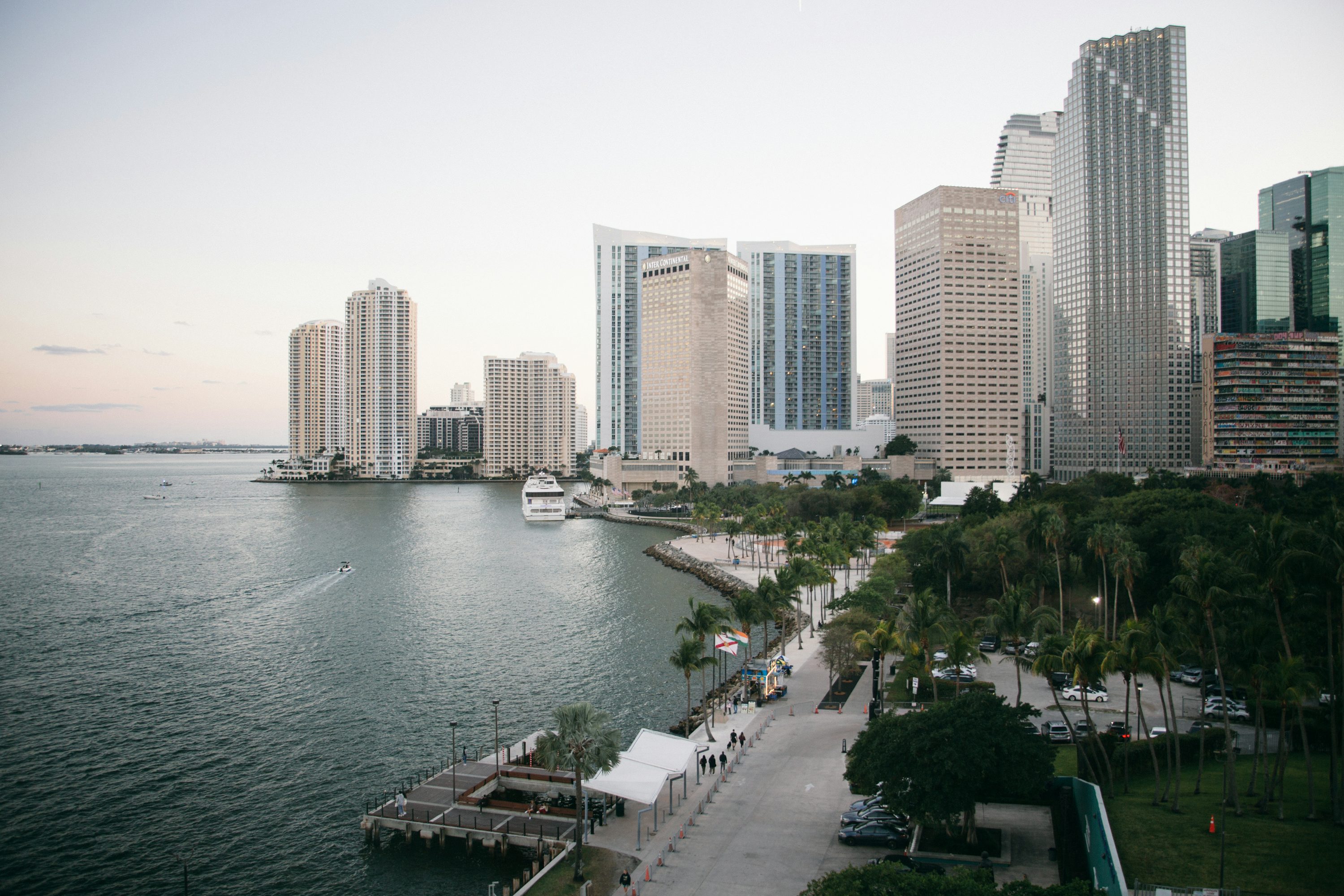 Miami’s Bayfront skyline and waterfront promenade